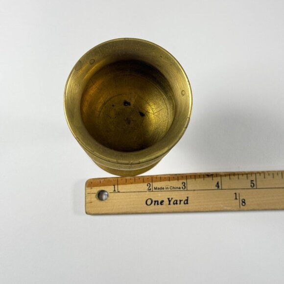 Vintage Brass Goblets Set of 2 MCM Decorative Cups 6" Mid Century Decor - Picture 10 of 10